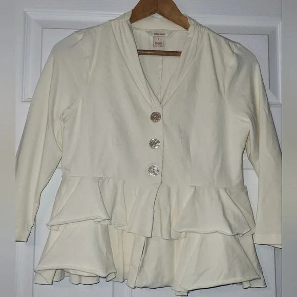 SUNDANCE Cream White Lightweight Cardigan Top Blouse Size Small Cotton Knit - Picture 1 of 8